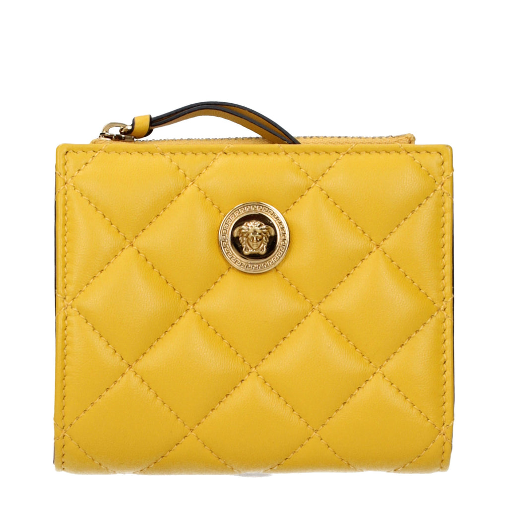 Versace Yellow Leather Wallet - Eljoys Fashion 