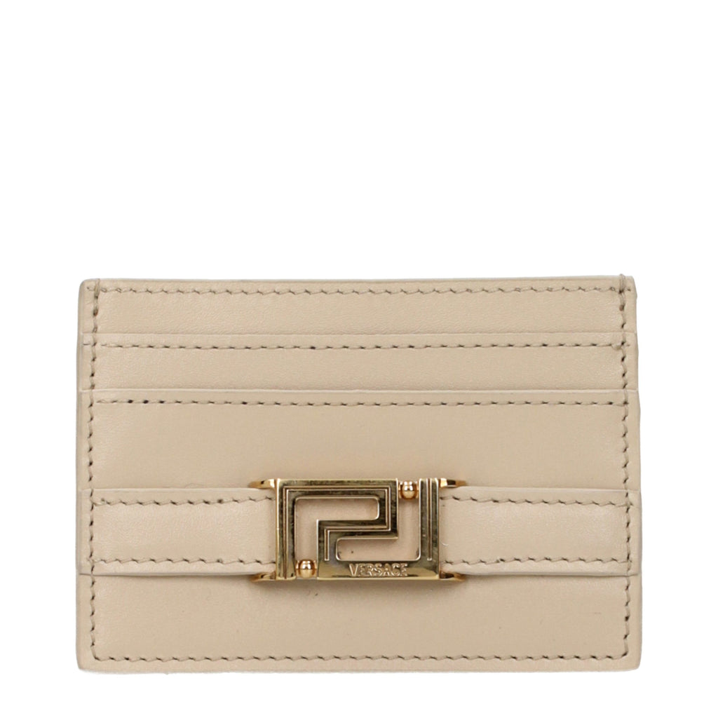 Versace Beige Leather Cardholder - Eljoys Fashion 