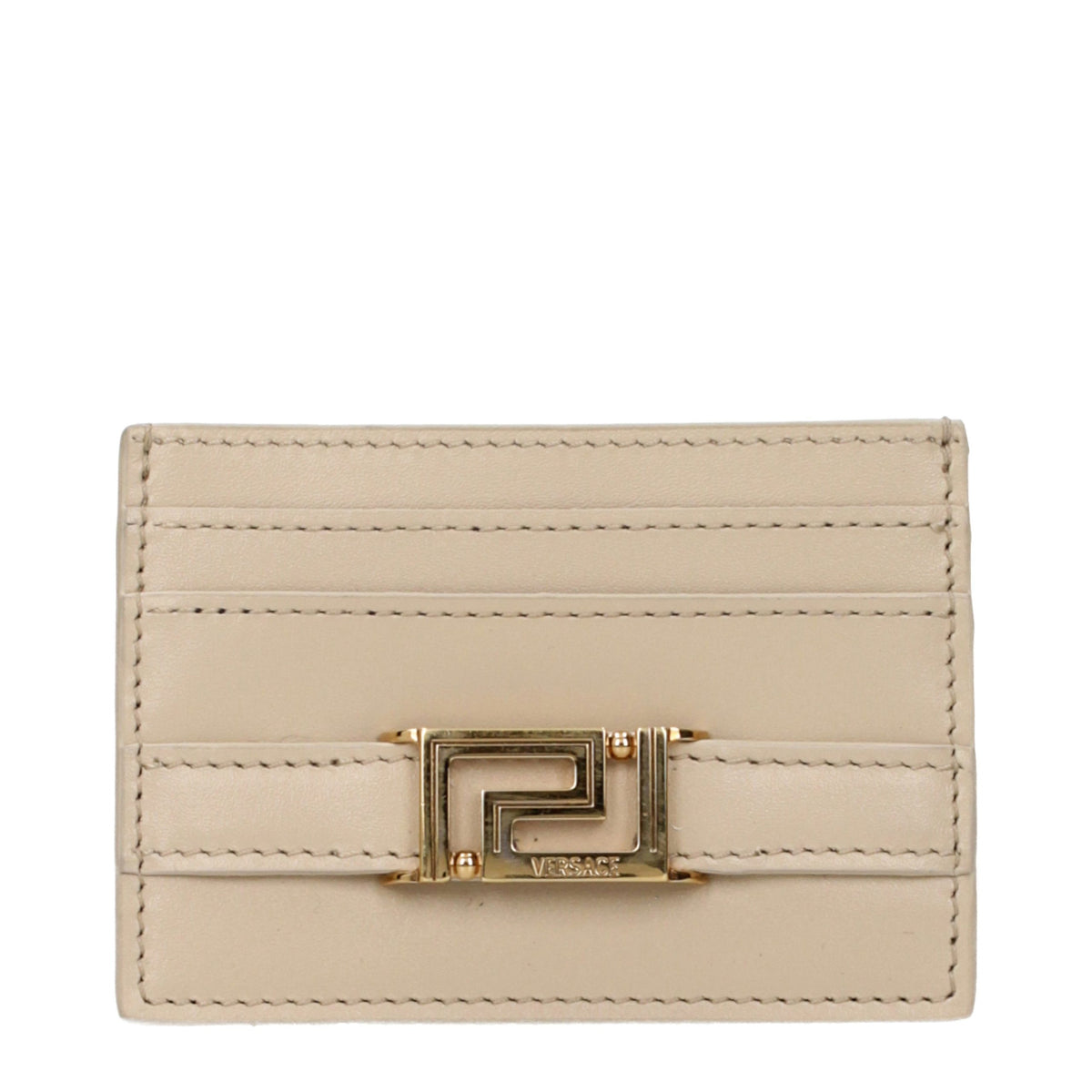 Versace Beige Leather Cardholder - Eljoys Fashion 