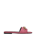 Versace Pink Leather Slippers - Eljoys Fashion 