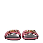 Versace Pink Leather Slippers - Eljoys Fashion 