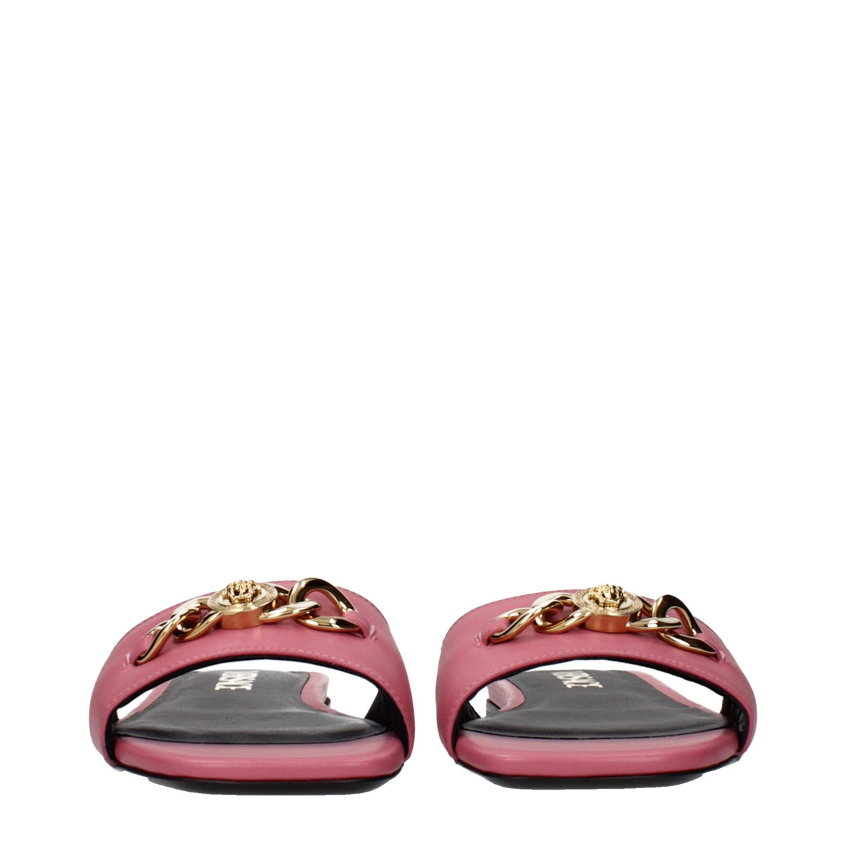 Versace Pink Leather Slippers - Eljoys Fashion 