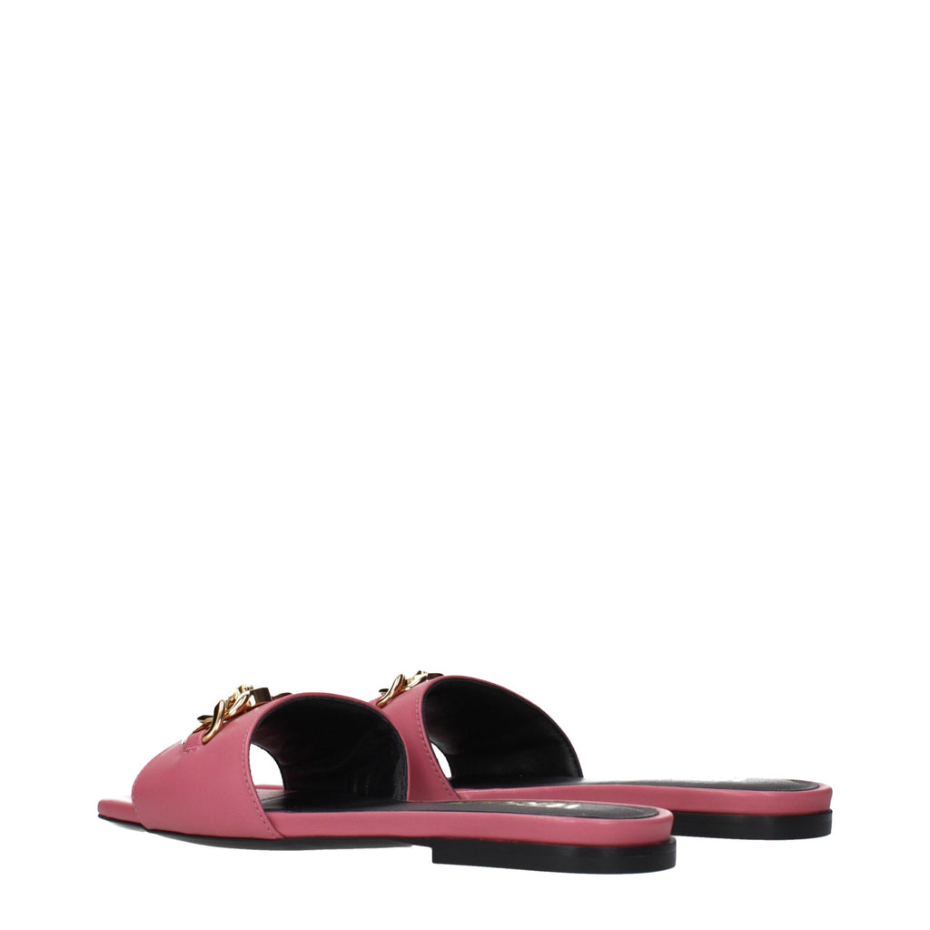 Versace Pink Leather Slippers - Eljoys Fashion 