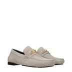 Versace Gray Leather Slip-On Loafers - Eljoys Fashion 