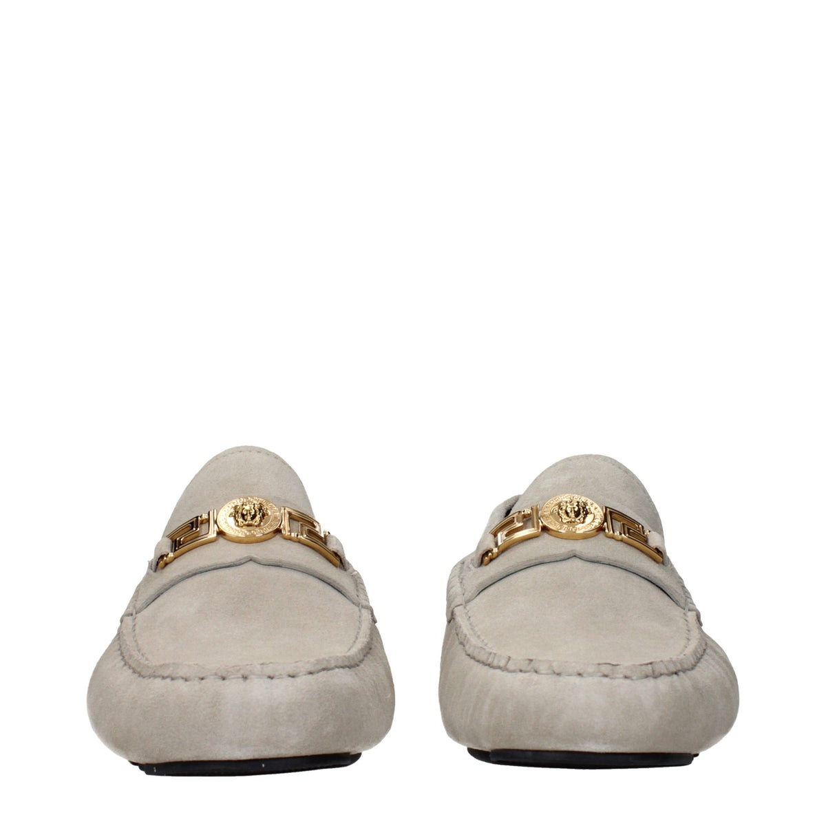 Versace Gray Leather Slip-On Loafers - Eljoys Fashion 