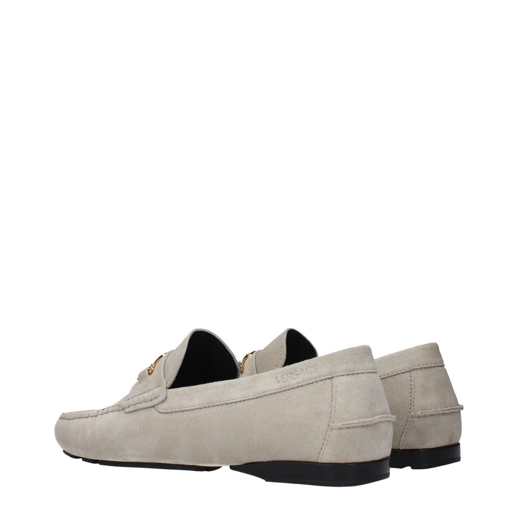 Versace Gray Leather Slip-On Loafers - Eljoys Fashion 