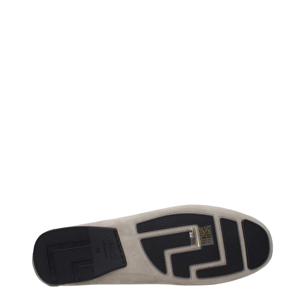 Versace Gray Leather Slip-On Loafers - Eljoys Fashion 