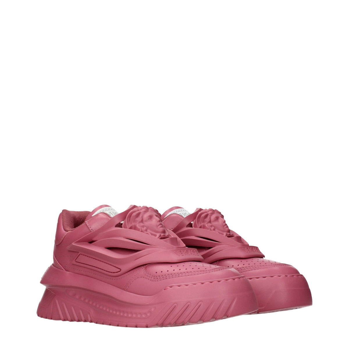 Versace Pink Leather Chunky Sneakers - Eljoys Fashion 
