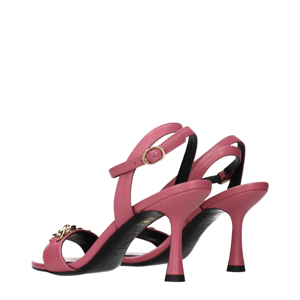 Versace Pink Leather Stiletto Heel Sandals - Eljoys Fashion 