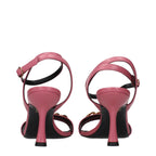 Versace Pink Leather Stiletto Heel Sandals - Eljoys Fashion 