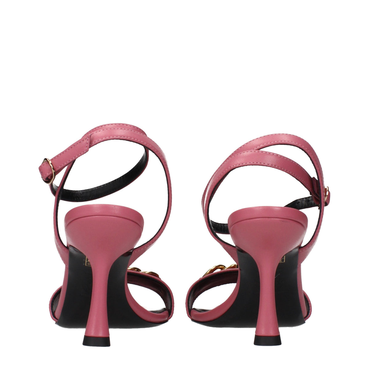 Versace Pink Leather Stiletto Heel Sandals - Eljoys Fashion 