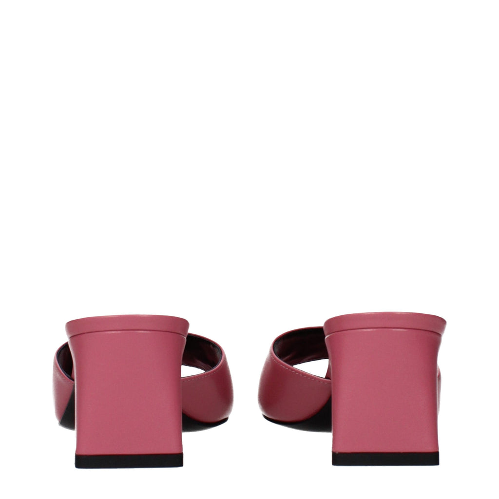 Versace Pink Leather Flat Sandals - Eljoys Fashion 