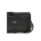 Dolce & Gabbana Black Calf Leather Bos Taurus Shoulder Bag - Eljoys Fashion 