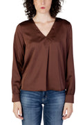 Vila Clothes Brown Polyester Blouse - Eljoys Fashion 