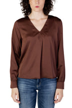 Vila Clothes Brown Polyester Blouse - Eljoys Fashion 
