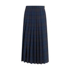 Burberry Blue Polyester Long Skirt