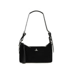 Vivienne Westwood Black Suede Leather Shoulder Bag
