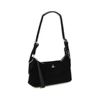 Vivienne Westwood Black Suede Leather Shoulder Bag