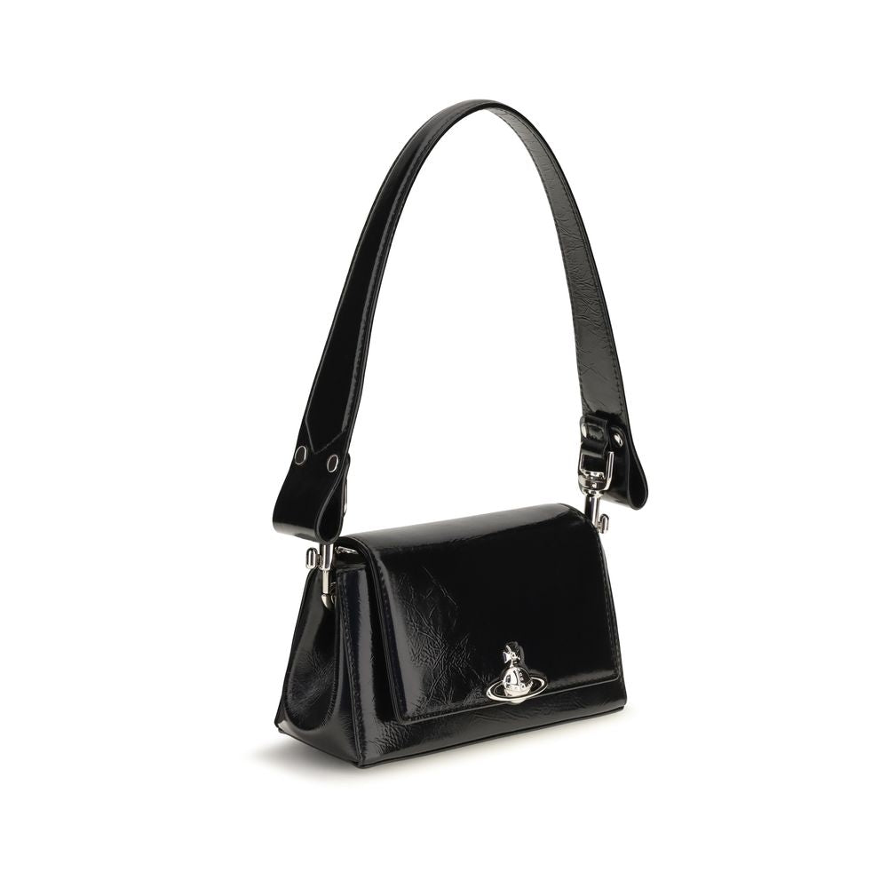 Vivienne Westwood Black Calf Leather Bos Taurus Shoulder Bag