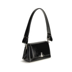 Vivienne Westwood Black Calf Leather Bos Taurus Shoulder Bag
