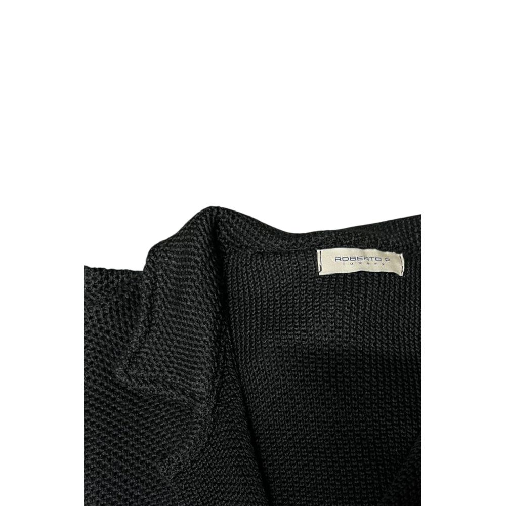 Roberto Pepe Luxury Black Wool Men's Sweater