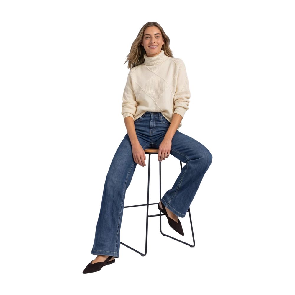 Street One Cream Viscose Turtleneck - Eljoys Fashion 