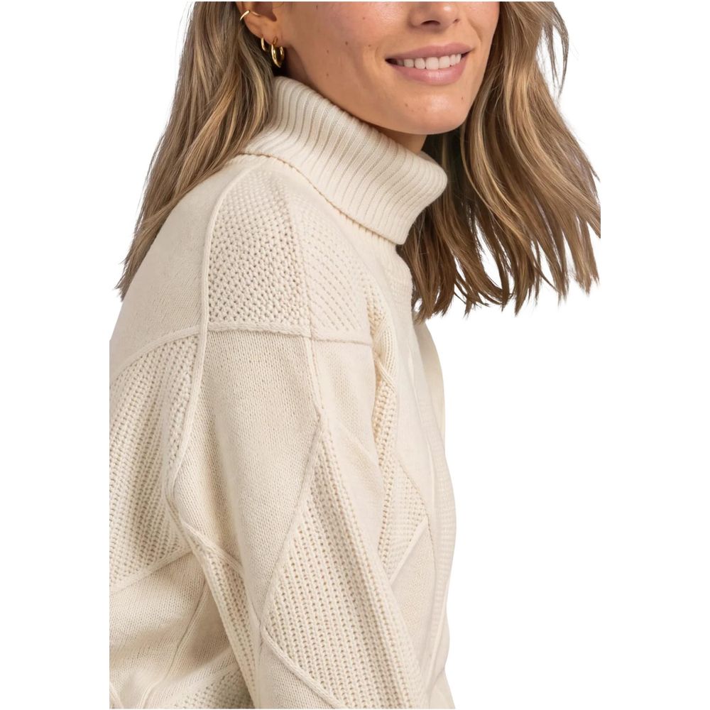 Street One Cream Viscose Turtleneck - Eljoys Fashion 