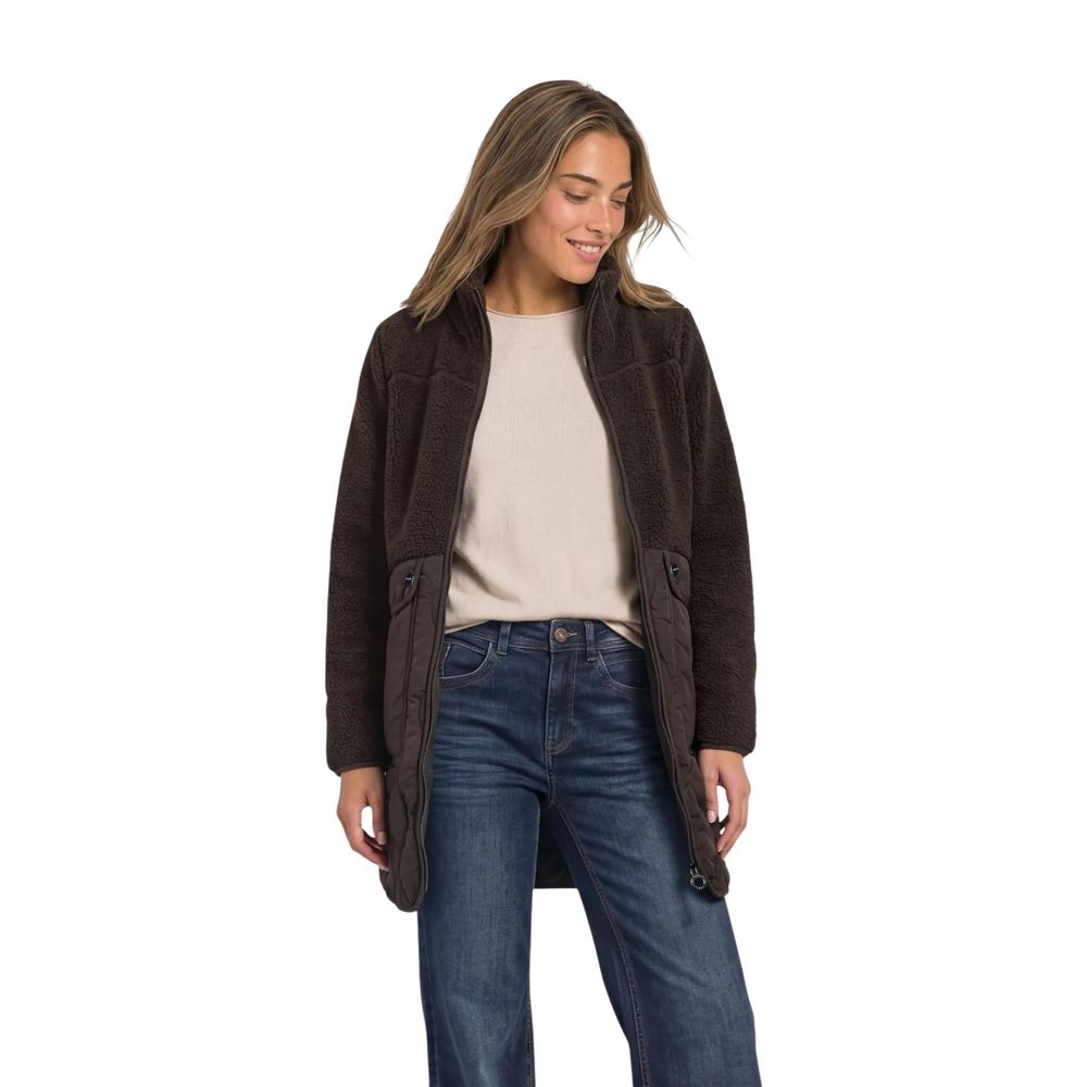 Street One Brown Polyester Coat - Eljoys Fashion 