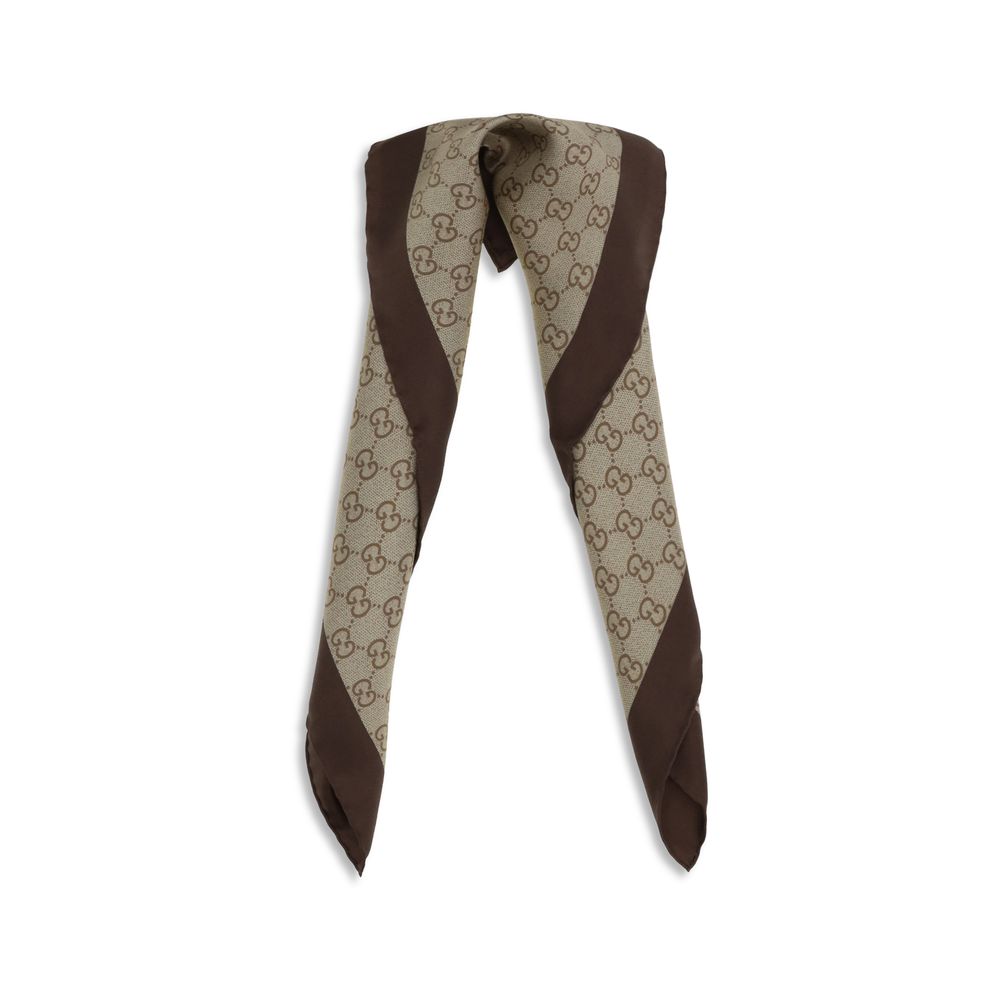 Gucci Beige Silk Foulard - Eljoys Fashion 