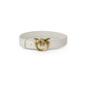 PINKO Cream Leather Regular Belt - Eljoys Fashion 