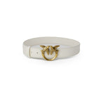 PINKO Cream Leather Regular Belt - Eljoys Fashion 
