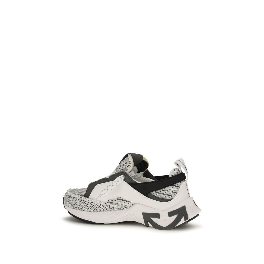 Off-White Gray Fabric Athletic Sneakers - Eljoys Fashion 