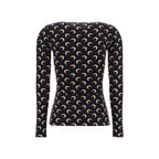 Marine Serre Black Polyamide Long Sleeve T-Shirt - Eljoys Fashion 