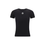 Marine Serre Black Cotton T-Shirt - Eljoys Fashion 