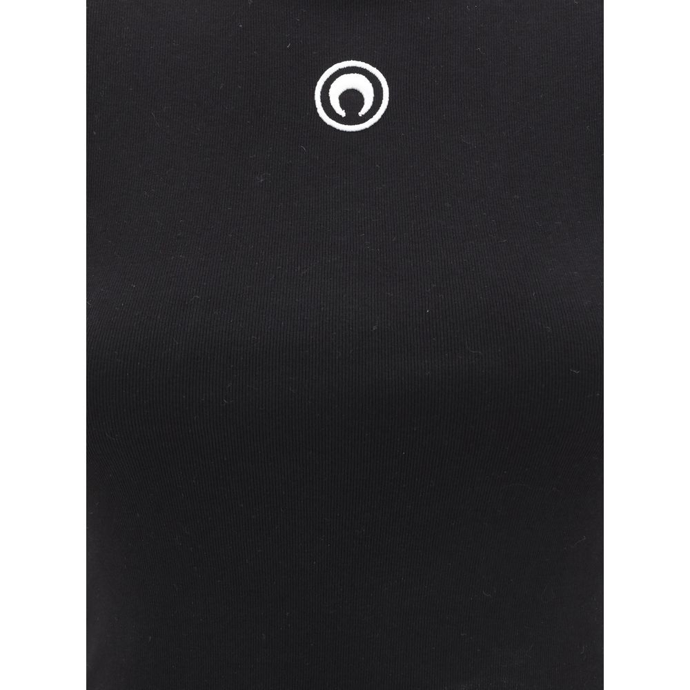 Marine Serre Black Cotton T-Shirt - Eljoys Fashion 