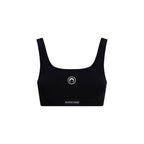 Marine Serre Black Cotton Sport Bra - Eljoys Fashion 
