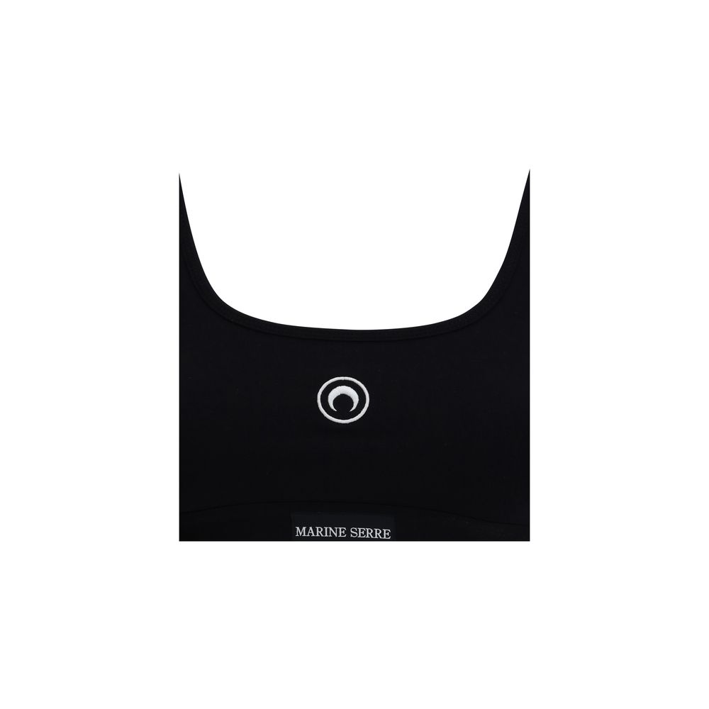 Marine Serre Black Cotton Sport Bra - Eljoys Fashion 