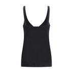 Brunello Cucinelli Black Cotton Sleeveles T-Shirt - Eljoys Fashion 