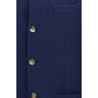 Brunello Cucinelli Blue Cashmere Full-Length Jacket - Eljoys Fashion 