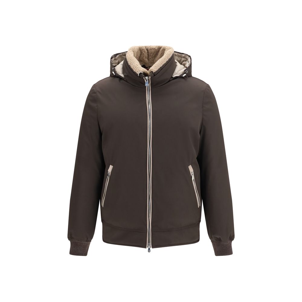 Brunello Cucinelli Brown Polyamide Bomber - Eljoys Fashion 