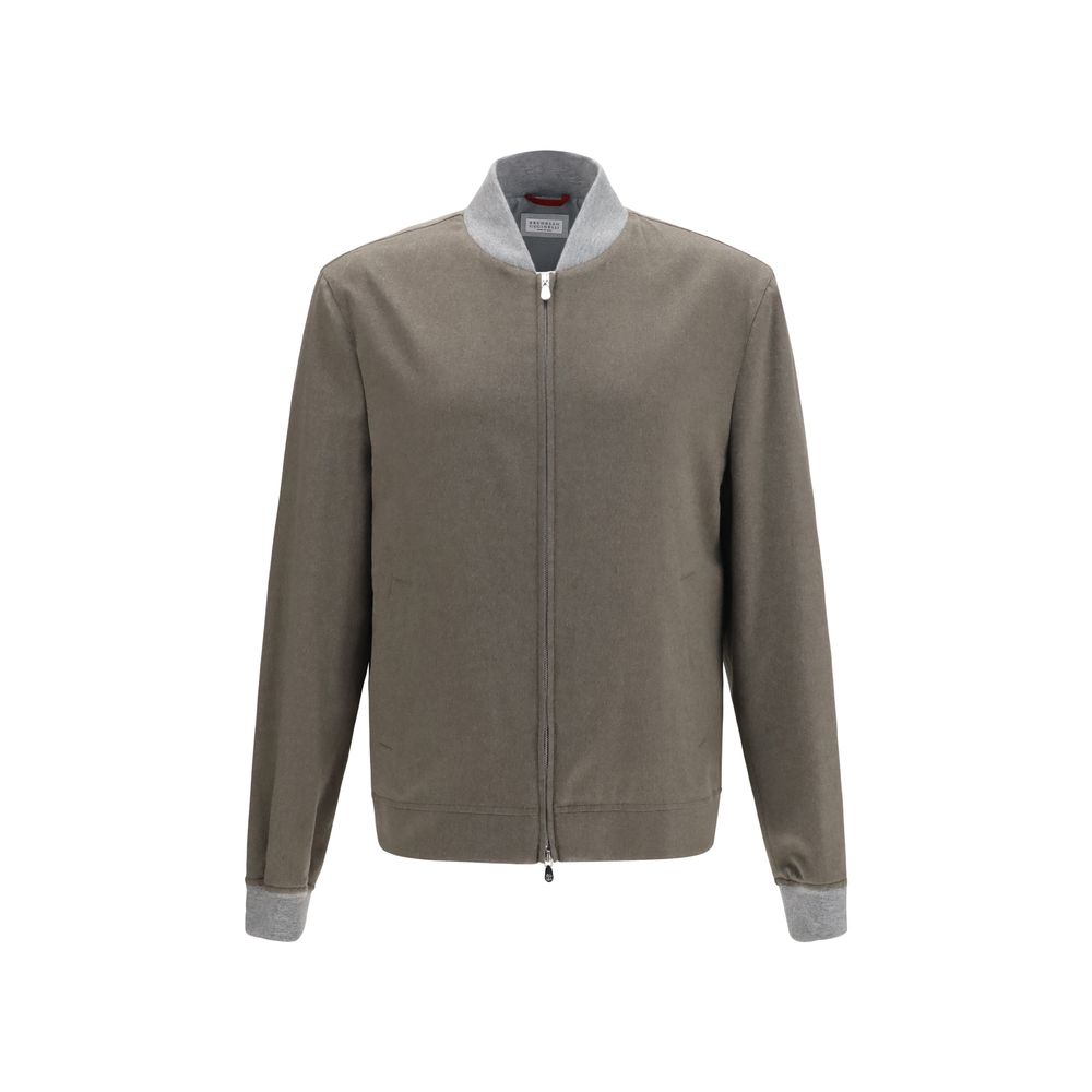 Brunello Cucinelli Bicolor Cashmere Bomber - Eljoys Fashion 