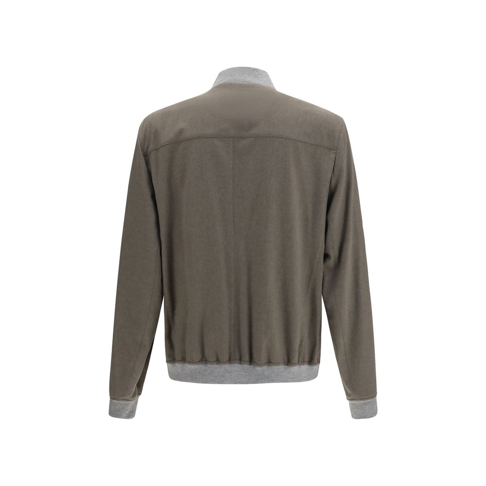 Brunello Cucinelli Bicolor Cashmere Bomber - Eljoys Fashion 