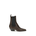 Brunello Cucinelli Brown Calf Leather Bos Taurus Ankle Boots - Eljoys Fashion 