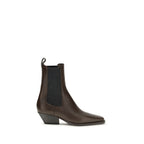 Brunello Cucinelli Brown Calf Leather Bos Taurus Ankle Boots - Eljoys Fashion 