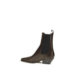 Brunello Cucinelli Brown Calf Leather Bos Taurus Ankle Boots - Eljoys Fashion 