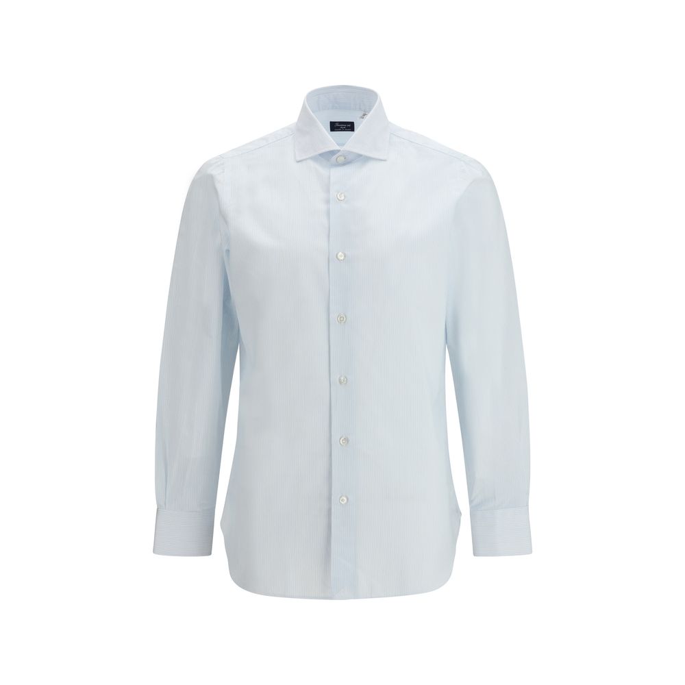 Finamore Blue Cotton Pattern Shirt - Eljoys Fashion 
