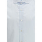 Finamore Blue Cotton Pattern Shirt - Eljoys Fashion 