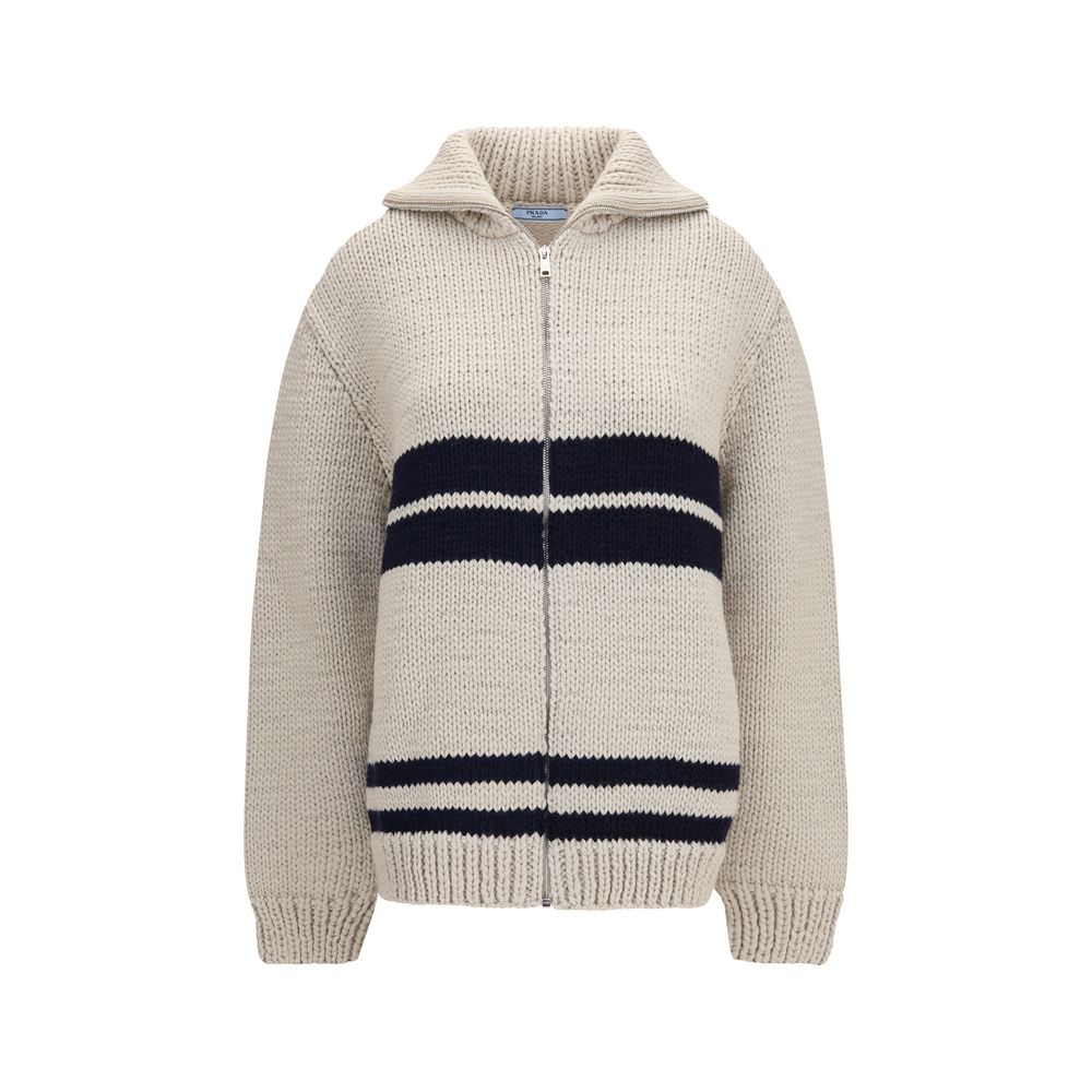 Prada Beige Wool Oves Aries Cardigan - Eljoys Fashion 