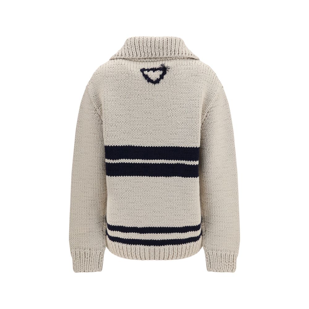 Prada Beige Wool Oves Aries Cardigan - Eljoys Fashion 