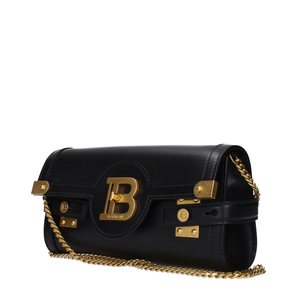 Balmain Black Leather Clutch Bag